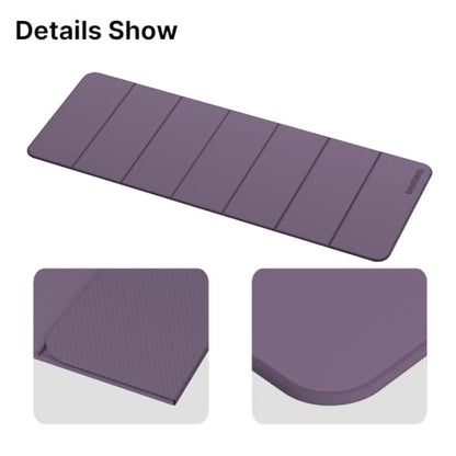 Yoga Mat Thick 10mm, Foldable Yoga Mat 75 x 26 x 0.4 Inches - color: Purple