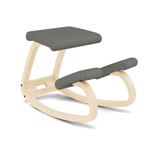 Varier Ergonomic Kneeling Chair, Rocking Knee Stool for Home Office Desk - color: Natural/Grey