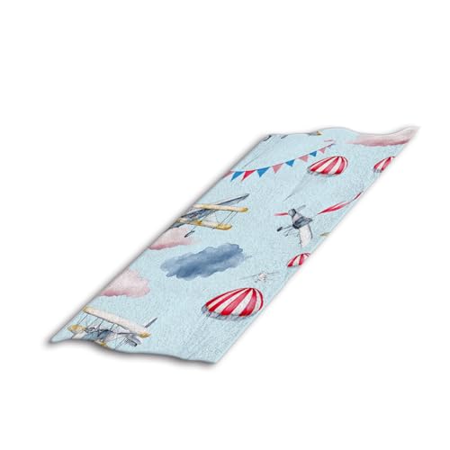 Airplane Hot Air Balloon Beach Towel Flags Garlands Clouds Parachute Face Towels Suit Travel Sports Pool Swimming Bath Camping Spa Gym Yoga,15x30 Inch - color: Airplane Hot Air Balloon