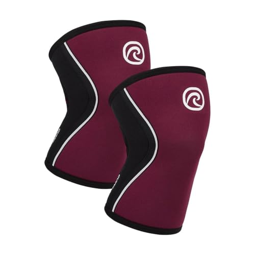 Rehband 5mm Knee Sleeves for Functional Training, Cross-Training & Powerlifting, Weightlifting Knee Support made of Neoprene, Unisex, Colour:Burgundy - 1 Pair, Size:X-Small - color: Burgundy - 1 Pair, size: X-Small