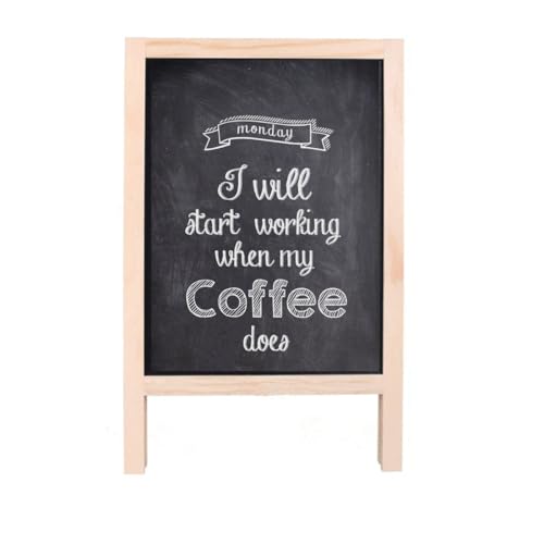 Small Wooden Tabletop Chalkboard Easel Signs with Stand, Folding A Frame Double-Sided Chalkboard Easel Sidewalk Board, Mini Food Signs Menu Board Message Display Board, Black(7.5" x 11.8")