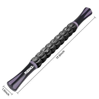 Muscle Roller Massage Roller Stick- (Dark Purple) | Lymphatic Drainage & Body Sculpting, Handheld Physical Therapy & Recovery Tool - color: Dark Purple
