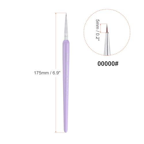 HARFINGTON Detail Paint Brushes 5mm Pointed Tip Nylon Hair Miniature Painting Brush for Watercolor Oil Acrylic Painting(00000#), Purple - color: Purple, size: 00000# 5mm