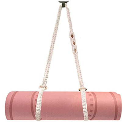 kiido Macrame Yoga Mat Carrying Strap [MAT NOT Included], Hand Woven Multi-Purpose Strap/Carrier - color: Ivory