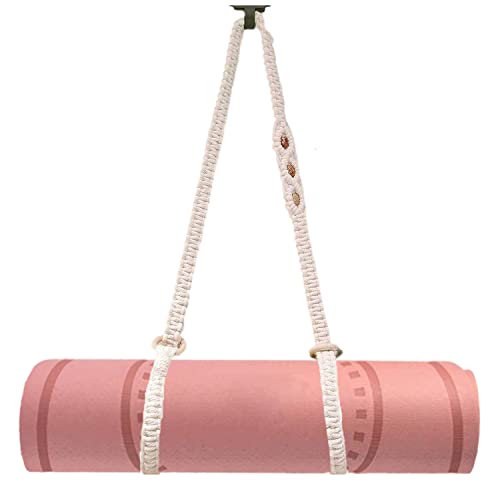 kiido Macrame Yoga Mat Carrying Strap [MAT NOT Included], Hand Woven Multi-Purpose Strap/Carrier - color: Ivory
