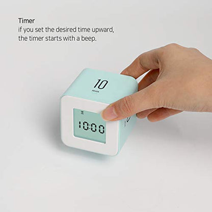 mooas Multi Clock Time Cube Timer, Alarm, Backlight, Productivity (White) - color: White