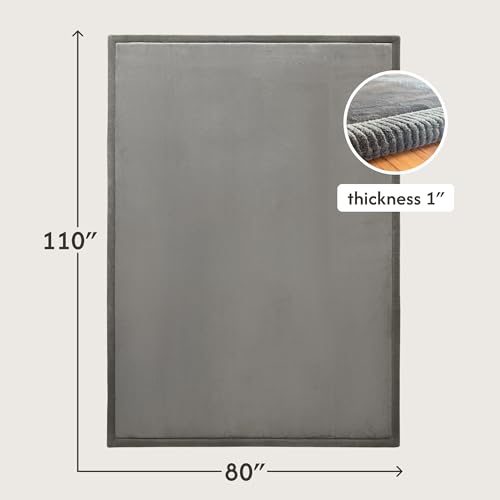 Hakuna Matte CloudSoft Baby Play Mat for Floor 80" x 110" Dark Gray - color: Dark Gray, size: 6'8" x 9'2"