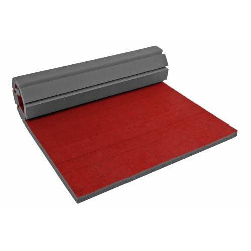 FlooringInc's Rollout Carpet Top Cheer Mat, Perfect as a Gymnastics Mat, Tumbling Mat or Portable Cheerleading Gym Mats for Home Workouts and Practice - color: Red, size: 3 ft x 6 ft x 1.38 in
