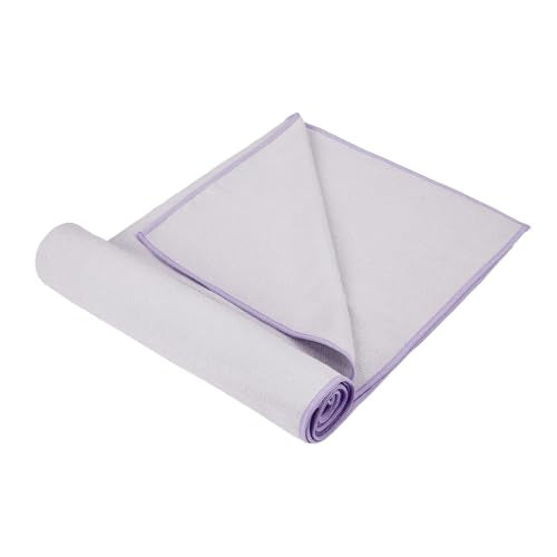 Takywep Machine Washable Light Purple Microfiber Yoga Towel, Non-Skid Sweat Absorbing Mat Protector, Fast Drying Fitness Cloth Suitable for Hot Yoga, Pilates and Daily Gym Workouts - color: Light Purple