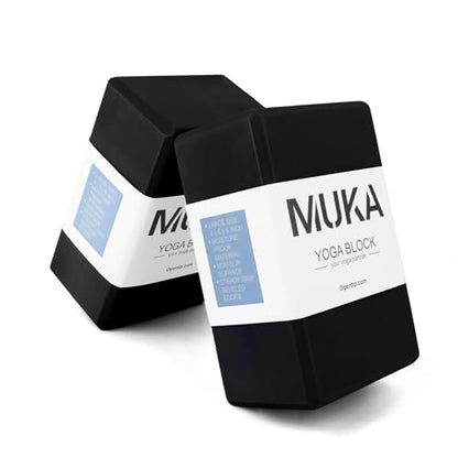 Muka Yoga Blocks 4x6x9 Inch, High Density EVA Foam Yoga Brick for Meditation, Pilates - color: Black, size: 2 pack