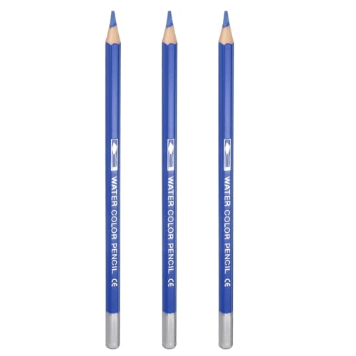 PATIKIL Watercolor Pencils, Dark Blue Color Pencil Set Sketch Coloring Drawing Colored Pencils Bulk Artist Drawing Supplies for Adult Coloring Book Blending, 3 Pcs - color: Dark Blue