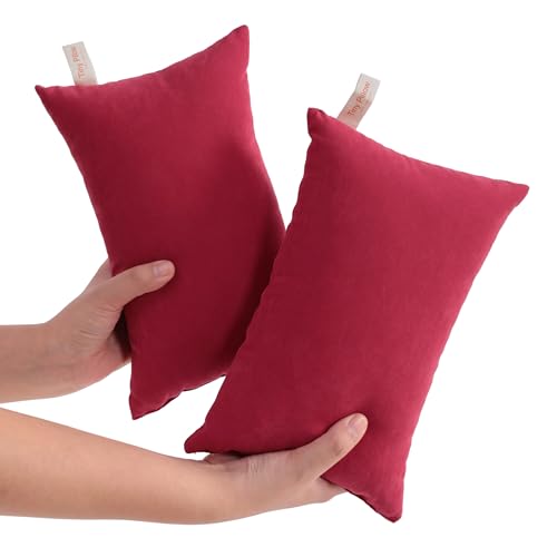 NTBAY Tiny Pillows, Set of 2, 7"x11", Red - color: Red, size: 11"x7"