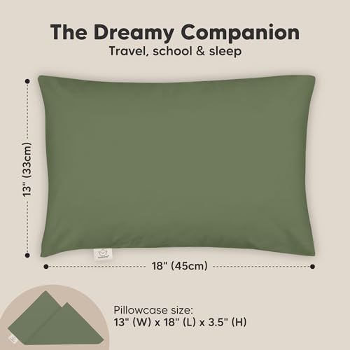 Toddler Pillow with Pillowcase 13x18 My Little Dreamy Pillow (Jungle Green) - color: Jungle Green