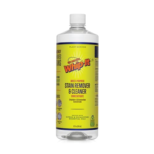 Whip It Cleaner, Multi Purpose Stain Remover CONCENTRATE, Makes 32 Bottles, Plant Based Enzyme Cleaner, Cleaning Food, Grease, Coffee, Wine, Baby Stains, pet stains, Over 500 uses, Made in USA, 32 OZ