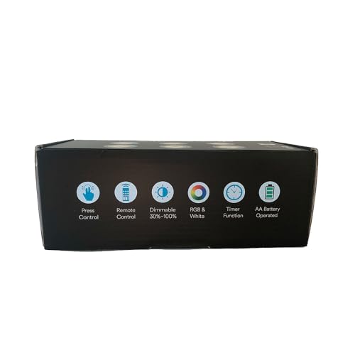 LED Puck Lights with Remote Battery Operated Under Cabinet Lighting Wireless Stick on Lights Color Changing Timer Tap Lights for Cabinets Shelves Closets Display Case - 6Pack Black | 3x1.2in, Wireless, Adhesive Stick on, Push Tap Lights for Cabinet, Kitch
