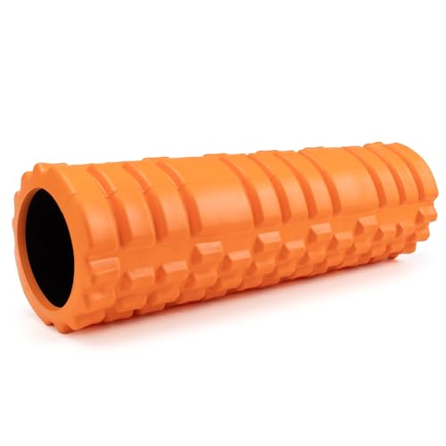 Foam Roller for Deep Tissue Massager, Patented Exercise Roller - color: Orange