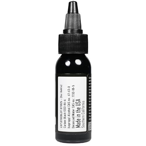 Element Tattoo Supply Black Tattoo Ink for Skin, 1oz Bottle | professional black ink for skin, smooth reliable flow, deep bold saturation, USA made, vegan formula, trusted by artists - size: 1oz