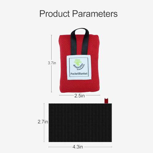 Pocket Picnic Blanket Portable Sandproof Beach Mat Ultralight - color: Red