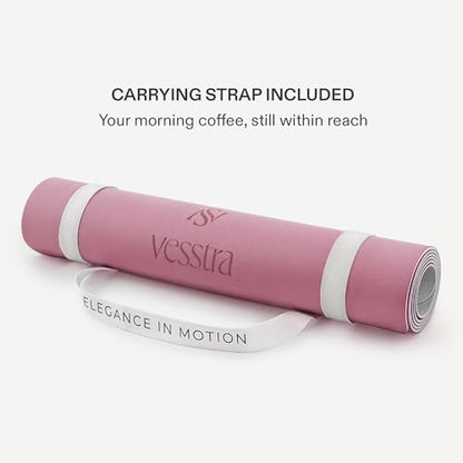Premium Yoga Mat – Sweat-Activated Non-Slip PU Grip I Natural Rubber Base I 4mm for Yoga, Pilates & Workouts - color: Dusty Rose