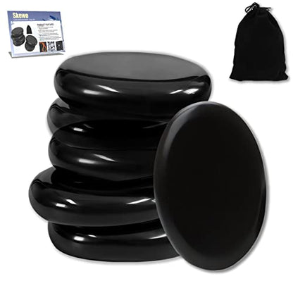 Hot Stones for Massage, 6 Pcs Basalt Massage Hot, Stones Tools for Home Spa, for Muscle Relaxation in The Back, Shoulders, Neck, Legs, Other Joints