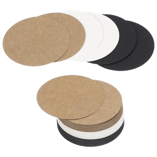 PATIKIL 60 Sheet Circle Card Stock, 2 Inch Round Cutouts Paper Thick Cardstock Coaster for DIY Craft Projects Printing Supplies Bulletin Board Decor, White/Black/Cowhide | Cutouts Paper Coaster for Office Supplies DIY Craft Projects Classroom Printing Bul