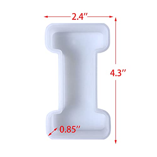 4 inch 26 Pack English Letter Silicone Mold - Alphabet Capital & Large Letter Resin Casting Mold - color: letter-4inch-26-pack