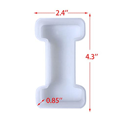 4 inch 26 Pack English Letter Silicone Mold - Alphabet Capital & Large Letter Resin Casting Mold - color: letter-4inch-26-pack