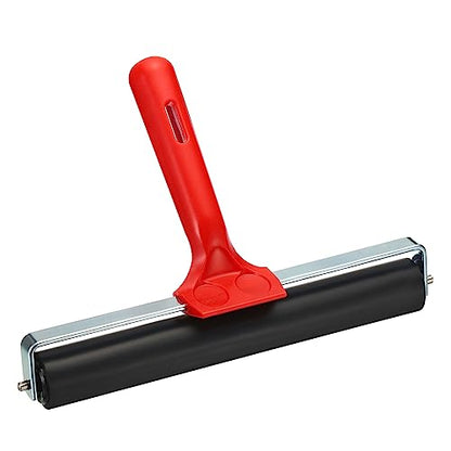 PATIKIL 8 Inch Rubber Roller Brayer, Anti Skid Hard Rubber Roller Tools for Wallpaper Art Craft Printing Printmaking Ink Stamping Tape Construction - size: 8 Inch