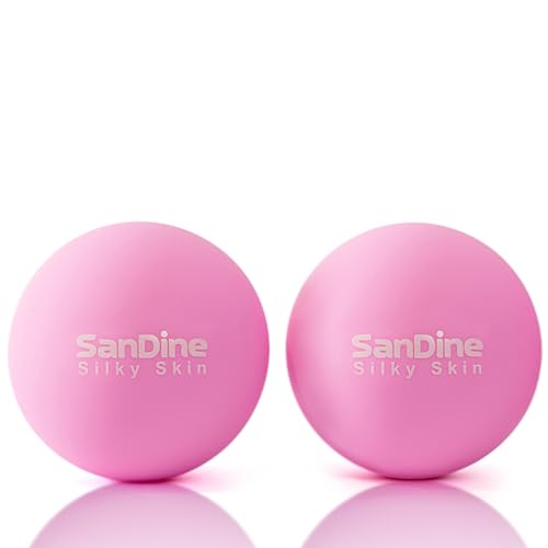 Lacrosse Massage Balls for Deep Tissue Massage - Release Tension Relieve Muscle Soreness Improve Flexibility - Ideal for Myofascial Release Trigger Point Therapy - 2Pack Yoga Balls by Sandine (Pink) - color: Pink
