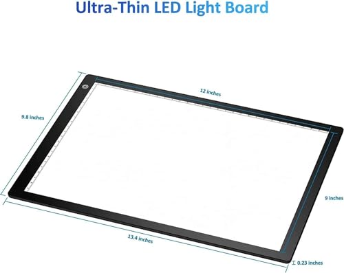 Slide & Negative Viewer Light Box with 4 Magnets, A4 Ultra-Thin LED Light Pad for Smartphone Scanning, 3 Level Dimmable Backlight to Digitize Old Slide, Film Negative & Photos, USB Powered