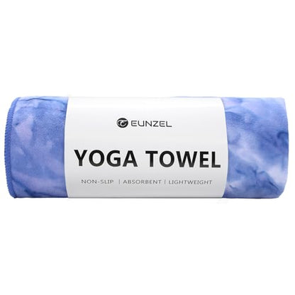 Eunzel Hot Yoga Mat Towel, Ultra-Absorbent Microfiber 72" x 26.5" | Ultra Absorbent Microfiber, Soft Touch Fabric, Quick Dry, Hot Yoga & Pilates, Machine Washable - color: Indigo