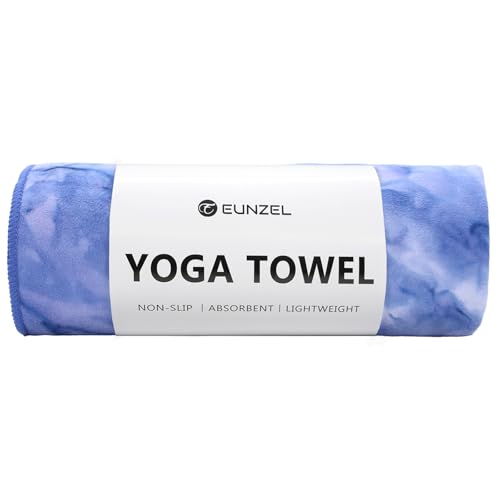 Eunzel Hot Yoga Mat Towel, Ultra-Absorbent Microfiber 72" x 26.5" | Ultra Absorbent Microfiber, Soft Touch Fabric, Quick Dry, Hot Yoga & Pilates, Machine Washable - color: Indigo