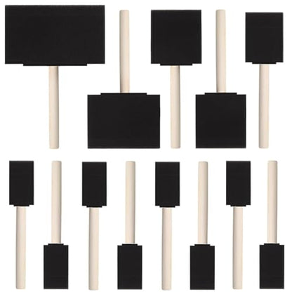 13 Pcs Foam Paint Brushes 5 Sizes, 1'' 1.6'' 2'' 3'' 4'' Sponge Brush for Painting, Staining, Varnish, Touch Up, DIY Craft Projects - size: 13 Packs Mixed Sizes