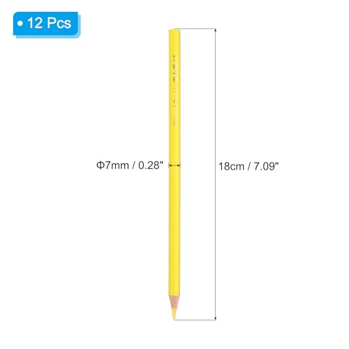 PATIKIL Lemon Yellow Colored Pencils Set,12 Pcs Oil Color Pencils Wooden Coloring Drawing Pencil for Artists Art Painting - color: Lemon Yellow