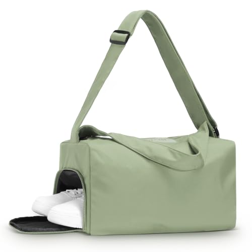 Womens Mini Gym Bag with Shoe Compartment 20L, Olive Green - color: Olive Green