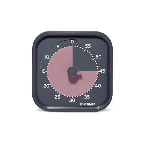 Time Timer MOD Home - Metallic Series - Individual Sized 60 Minute Visual Countdown Timer for ADHD, Adults, Students, and Pomodoro with Silent Operation (Metallic Storm) - color: Storm