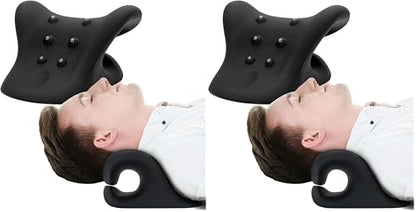 HealthSmart Neck & Shoulder Traction Device, Neck & Shoulder Relaxer, Magnetic Therapy, Cervical Spine Alignment and TMJ Relief, Neck Pain Relief, Black (Pack of 2) - size: One Size (Pack of 2)