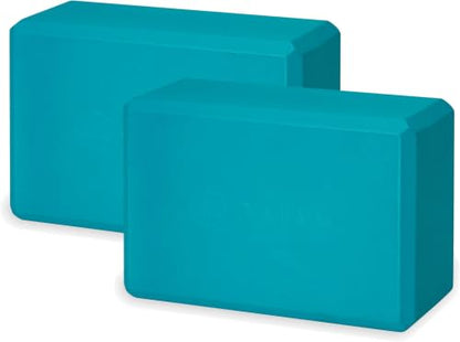 Gaiam Yoga Block - Supportive Latex-Free Eva Foam - Soft Non-Slip Surface with Beveled Edges for Yoga, Pilates, Meditation - color: Vivid Blue (Pack of 12), style: 2 Blocks