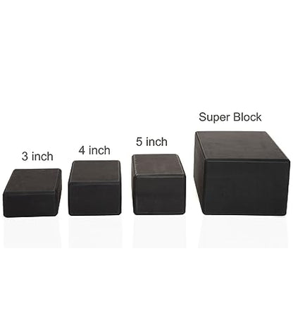 Everyday Yoga Premium Foam Block, 3in/4in/5in Thick, Multi Colors, 1 Block - color: Black, size: Super Block