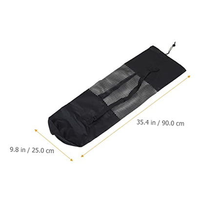 Kisangel Yoga Mat Mesh Bag Adjustable Shoulder Strap Yoga Mat Carrier Breathable Storage Bag for 35.43 X 9.84 in Mats 2-Pack