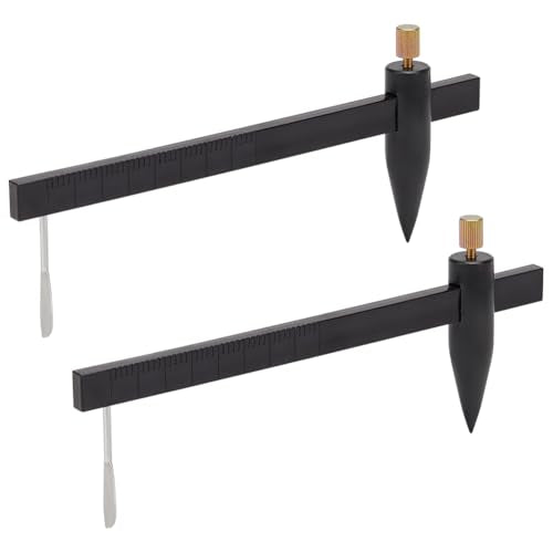 UNICRAFTALE 2Pcs Plastic Compass Circle Cutter Adjustable Pottery Clay Ceramic Measuring Tool Plastic Black Precision Ruler Clay Pottery Cutter for Precise Circle Drawing and Cutting 18.4x7.6cm