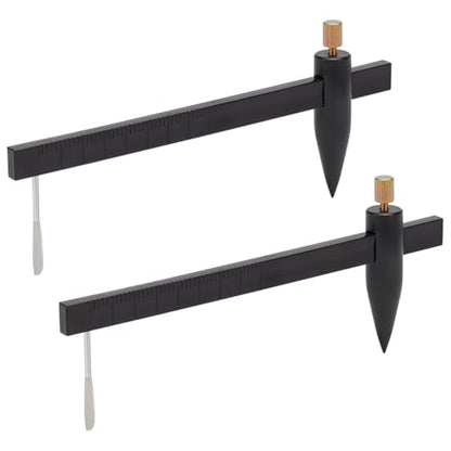 UNICRAFTALE 2Pcs Plastic Compass Circle Cutter Adjustable Pottery Clay Ceramic Measuring Tool Plastic Black Precision Ruler Clay Pottery Cutter for Precise Circle Drawing and Cutting 18.4x7.6cm