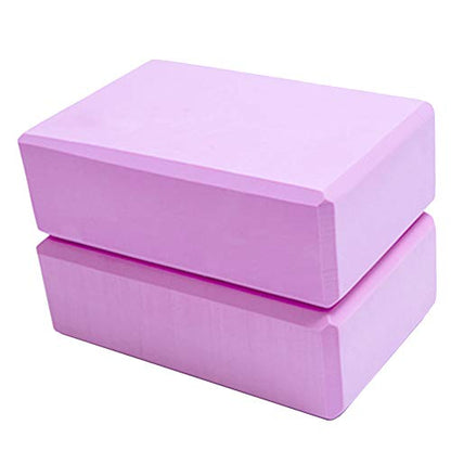 Set of 2 Yoga Blocks EVA Foam Exercise Bricks Provides Stability Balance and Support Improve Strength - 9 x 6x 3 inches - color: Pink
