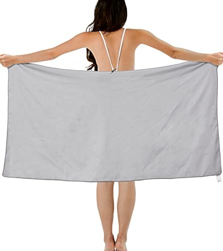 Microfiber Towel for Body, Microfiber Beach Towel, Backpacking Towel,Camping Towels Fast Drying Lightweight,Soft Compact Lightweight Quick Dry Fitness Hiking Yoga Camping Travel Towel - color: Grey