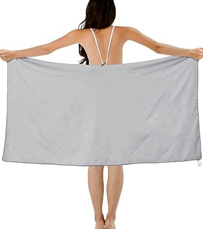Microfiber Towel for Body, Microfiber Beach Towel, Backpacking Towel,Camping Towels Fast Drying Lightweight,Soft Compact Lightweight Quick Dry Fitness Hiking Yoga Camping Travel Towel - color: Grey