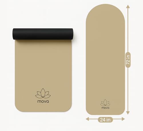 Clean Yoga Mat - Extra Long Non-Slip PU & Natural Rubber, 4.5mm Thick, Eco-Friendly Yoga Mat for Hot Yoga, Pilates & Home Workout - color: Olive Sand
