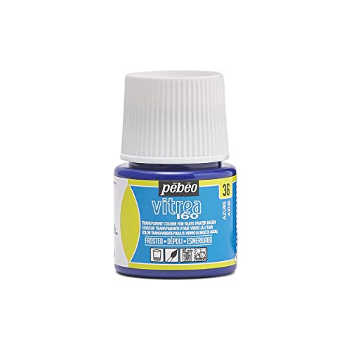 Pebeo Vitrea 160, Frosted Glass Paint, 45 ml Bottle - Azure - color: Azure