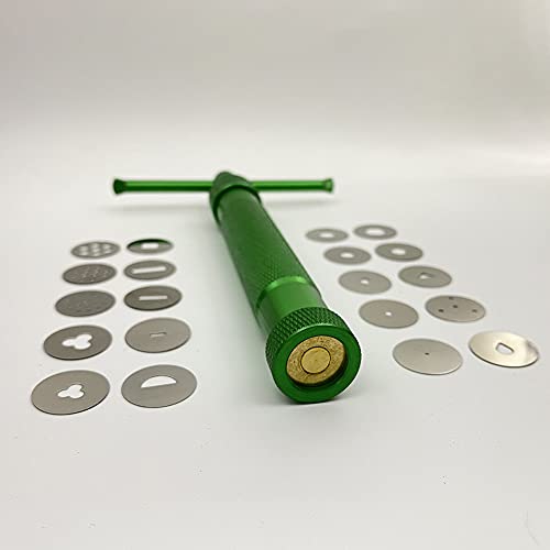 Clay Extruders Fondant Extruder with 20 Discs, Sugar Paste Cake Decor Tool Set - color: Green