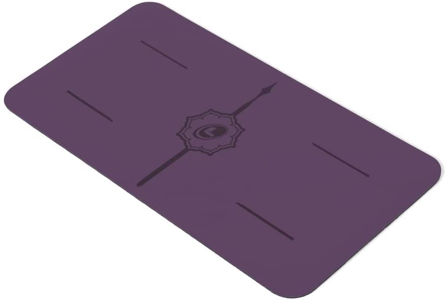 Liforme Yoga Pad - Revolutionary Alignment System, Advanced Non-Slip Grip | Eco-friendly, Non-Toxic, Sweat-Resistant, 4.2mm thick pad for knee, elbow and hand support during Yoga, Free Yoga Bag - color: Purple