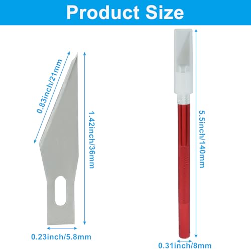 20 Pack Craft Knife Set, Red | Precision Utility Knives, For Paper, Cardboard, Stencil, Model Making & DIY Projects - color: Red
